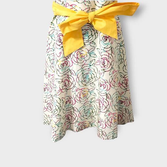 Vtg Lilly Pulitzer White Label Silk Blend Floral Dress Sz 6 Butter Yellow Roses - Picture 3 of 12